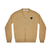 Play Comme des Garcons Black Heart Knit Cardigan Beige