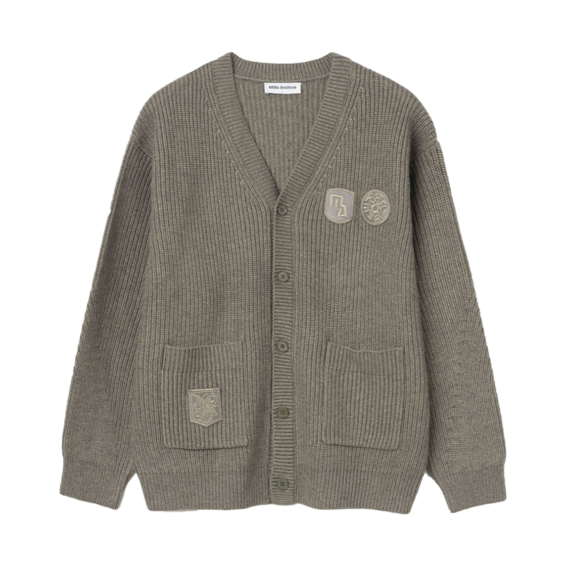 밀로 아카이브 아카이브 에센스 가디건 멜란지 브라운
