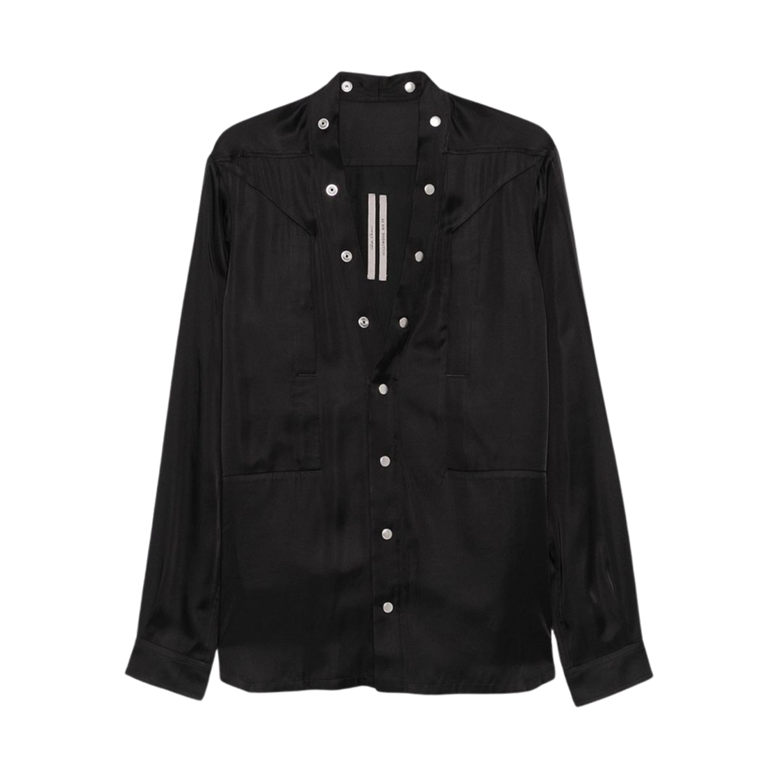 RU01E5287-SCH-09 Rick Owens Charmeuse Larry Fogpocket Shirt Black