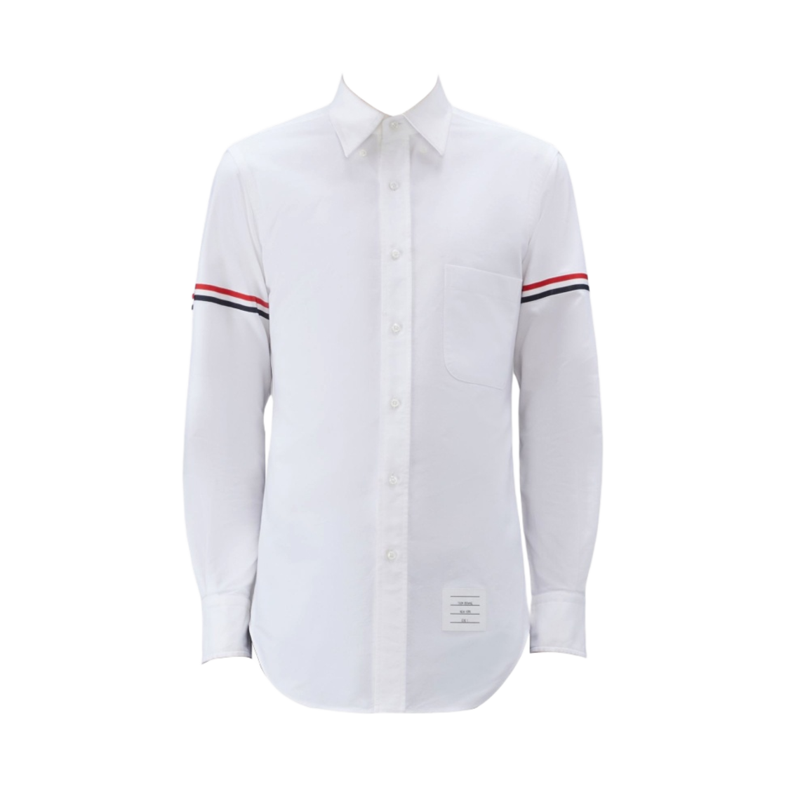 톰브라운 옥스포드 스트라이프 그로그랭 암밴드 클래식 셔츠 화이트(Thom Browne Oxford Striped Grosgrain Armband Classic Shirt White)