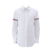 Thom Browne Oxford Striped Grosgrain Armband Classic Shirt White