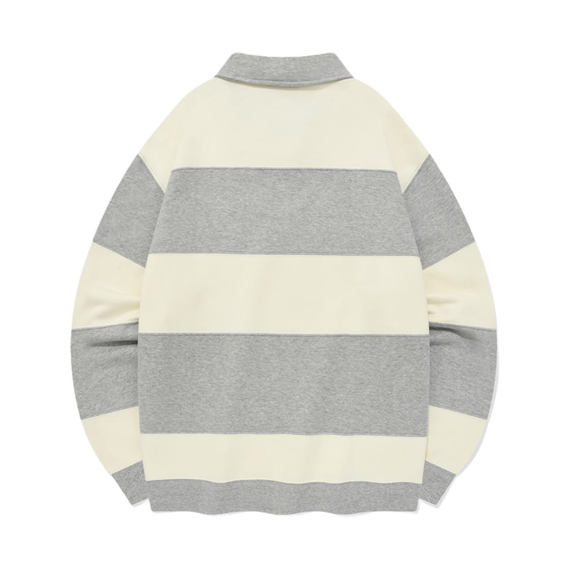 커버낫 스트라이프 럭비 스웨트셔츠 멜란지 그레이(Covernat Stripe Rugby Sweatshirt Melange Grey) - 2