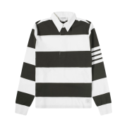 Thom Browne Striped 4-Bar Rugby Shirt Dark Green
