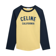 (W) Celine California 70's T-Shirt in Cotton Jersey Lemon Pie Bleu Nuit