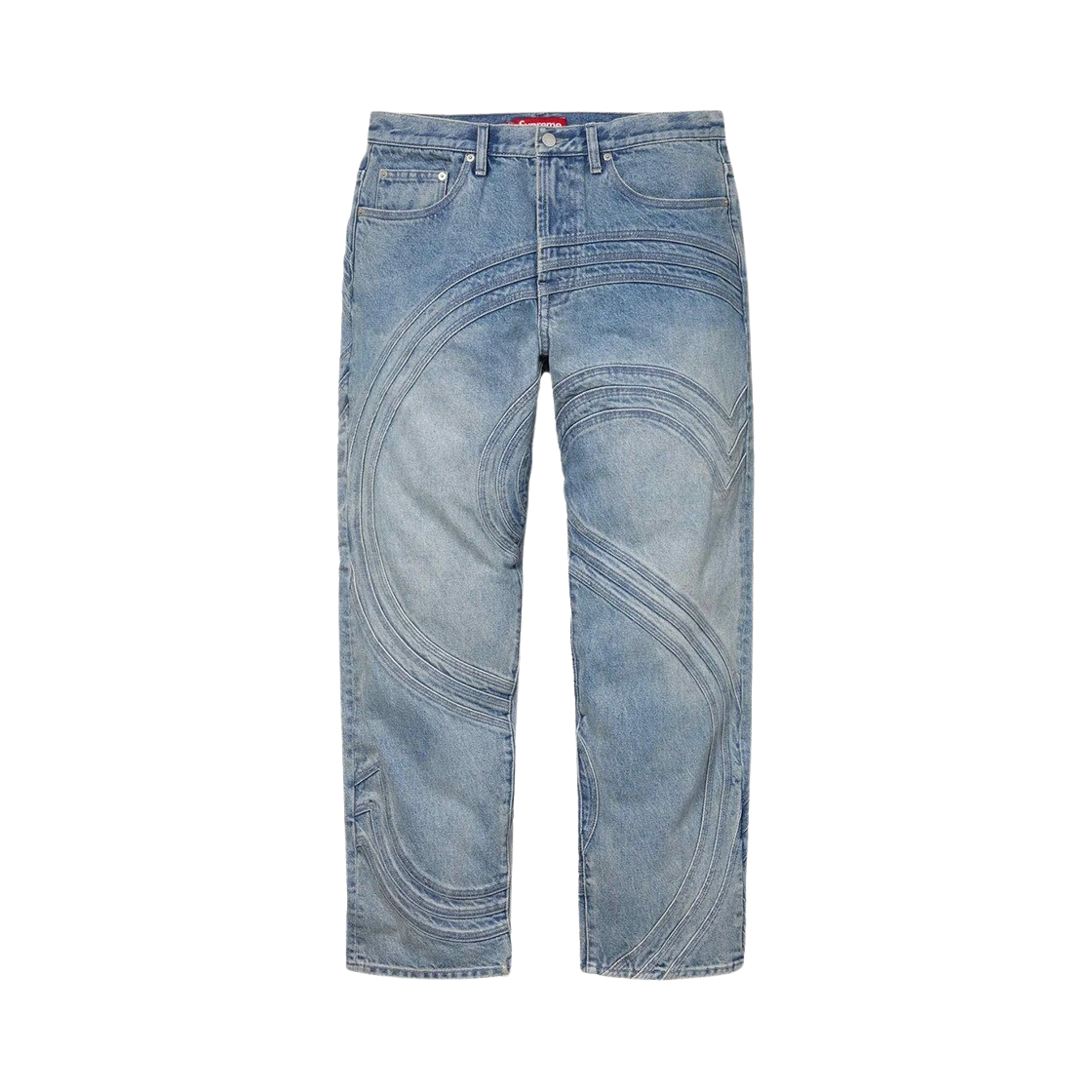 슈프림 S 로고 루즈 핏 진 워시드 블루(Supreme S Logo Loose Fit Jean Washed Blue)