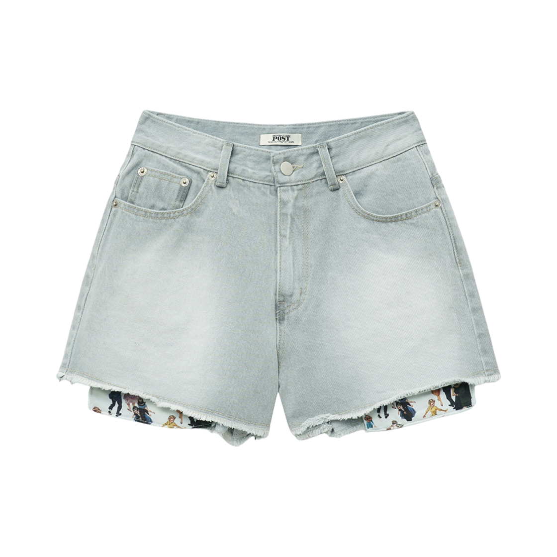 SFM1DP201AGR The Saturday Evening Post Pocket Detail Denim Shorts_Gray