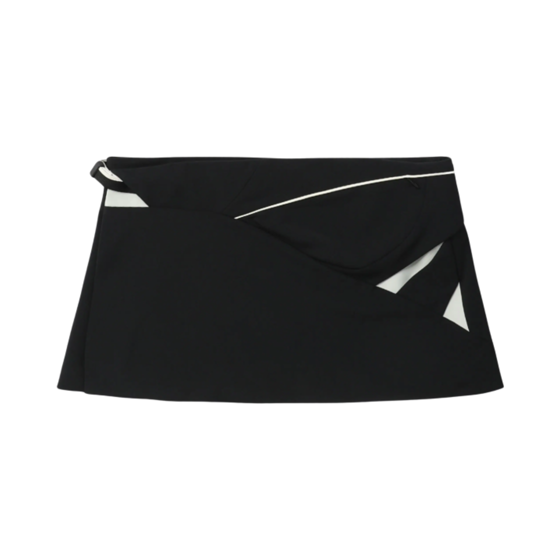 (W) 혜인 서 패널드 로우라이즈 미니스커트 블랙((W) Hyein Seo panelled low-rise miniskirt Black)