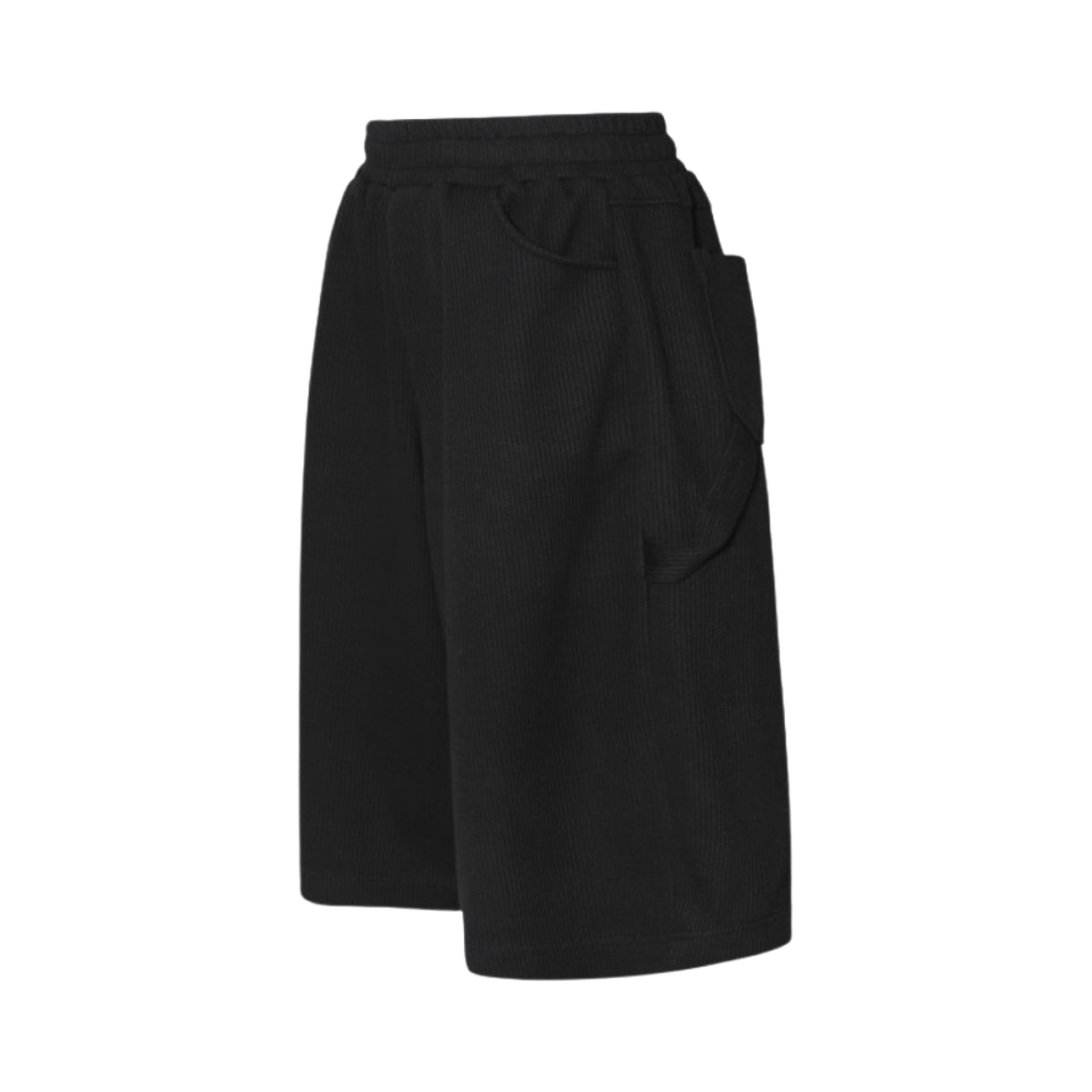 엠제이디 와플 와이드 카펜터 버뮤다 팬츠 블랙(MJD Waffle Wide Carpenter Bermuda Pants Black)