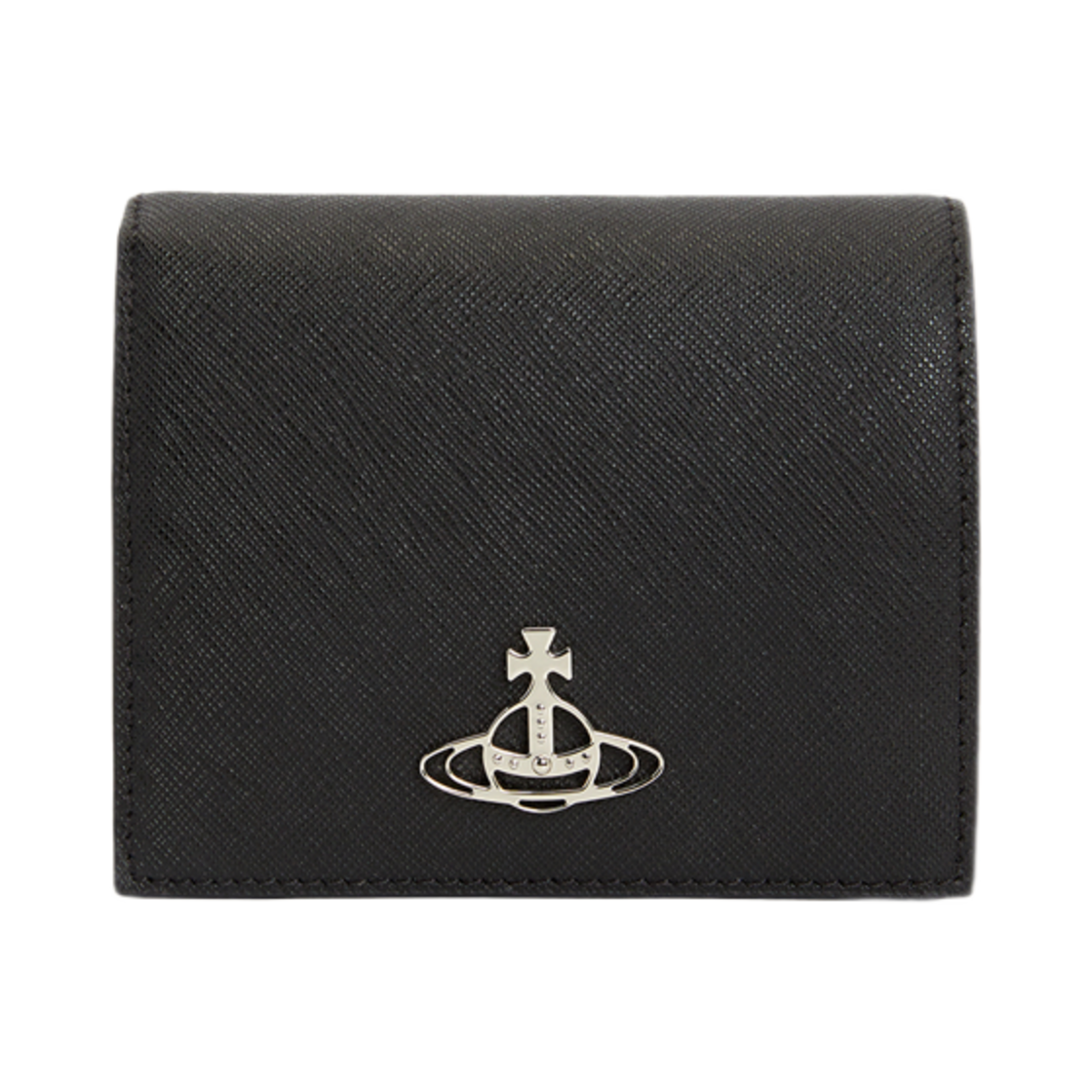 51150031W-L001N-N401 Vivienne Westwood Saffiano Short Wallet Black