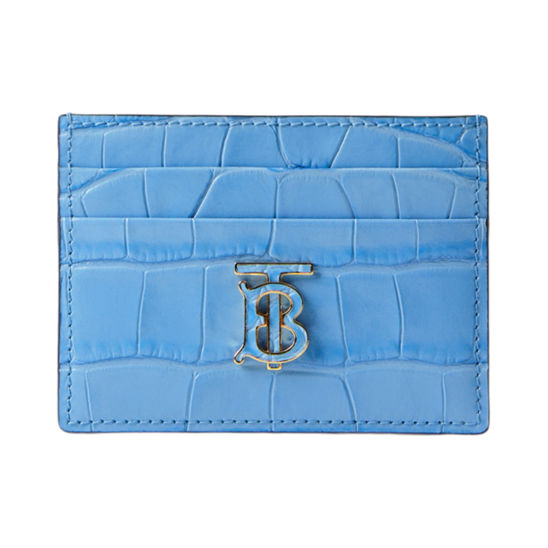 버버리 엠보스드 레더 TB 카드 케이스 쿨 콘플라워 블루(Burberry Embossed Leather TB Card Case Cool Cornflower Blue) - 1