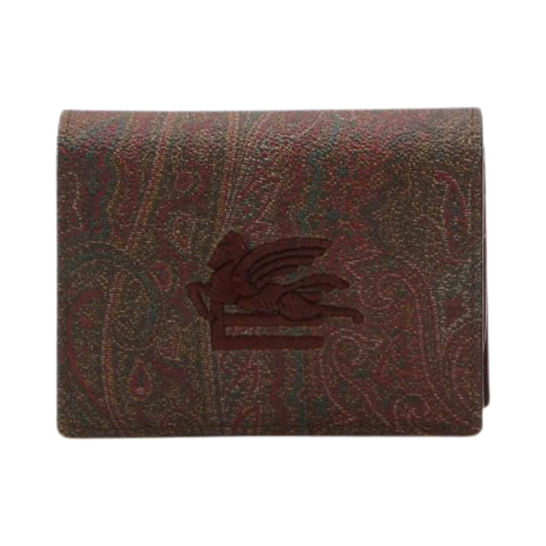 1I0037567600 Etro Leather Canvas Card Holder Brown