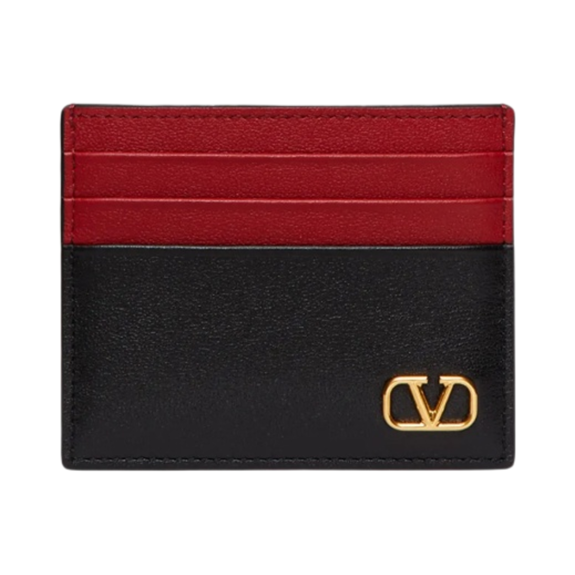 발렌티노 브이로고 시그니쳐 멀티컬러 카드 케이스 블랙 새들 로소 발렌티노(Valentino Vlogo Signature Multicolor Card Case Black Saddle Rosso Valentino) - 1