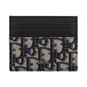 Dior Card Holder Beige & Black Dior Oblique Jacquard