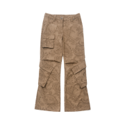 WET TAG Cargo Boots Cut Pants Paisley Brown