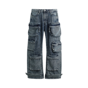 Zara Utility Pocket Jeans Mid Blue