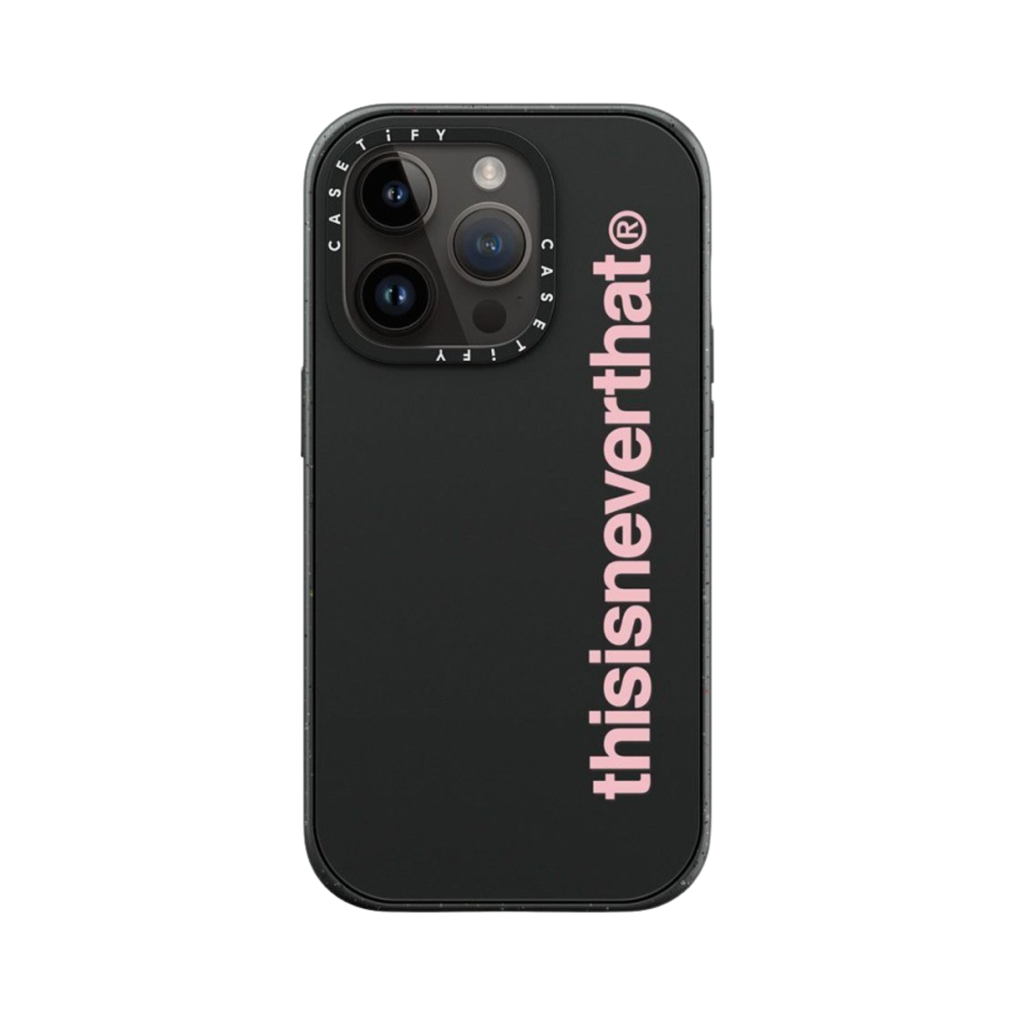 케이스티파이 x 디스이즈네버댓 아이폰 핑크 T 로고 임팩트 케이스 매트 블랙(Casetify x Thisisneverthat iPhone Pink T-Logo Impact Case Matte Black) - 2