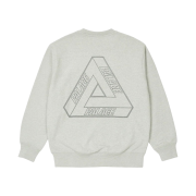 Palace Tri-Stitch Crew Light Grey Marl - 22SS
