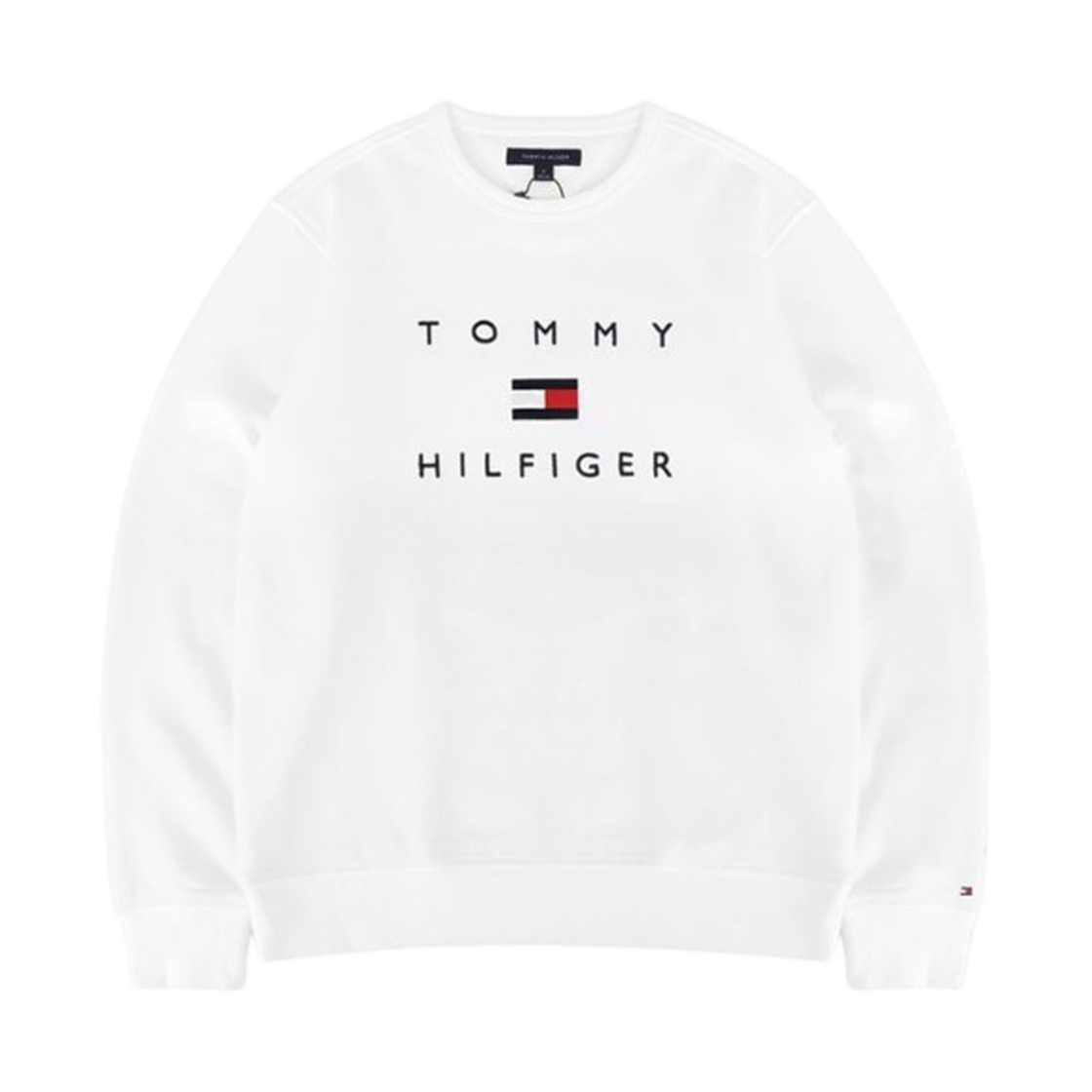 타미 힐피거 스택드 자수 크루넥 화이트(Tommy Hilfiger Stacked Embroidered Crew Neck White)