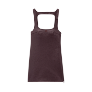(W) Courreges Robe Trapeze Vinyle Reedition Dark Burgundy