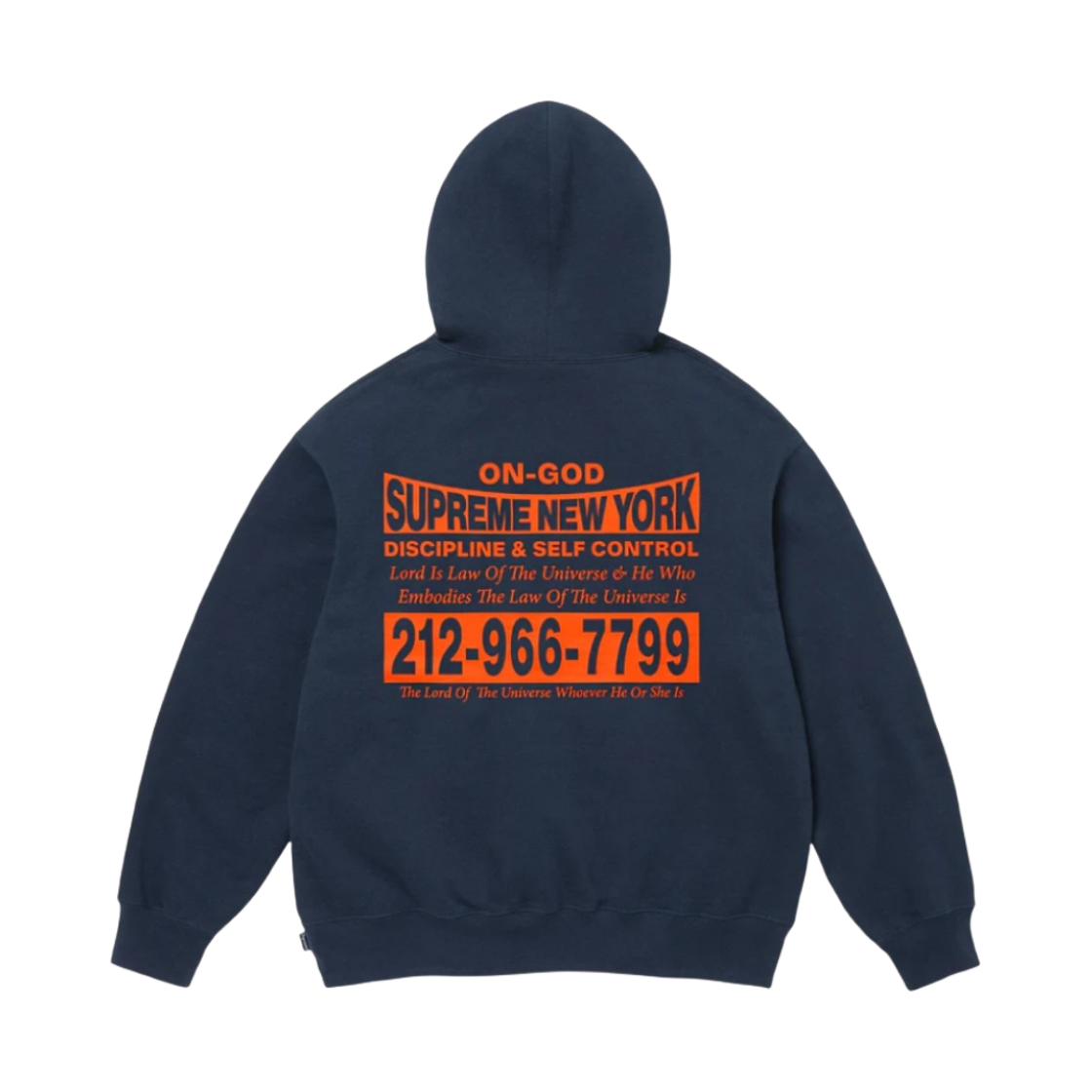 - Supreme On God Hooded Sweatshirt Navy - 24FW