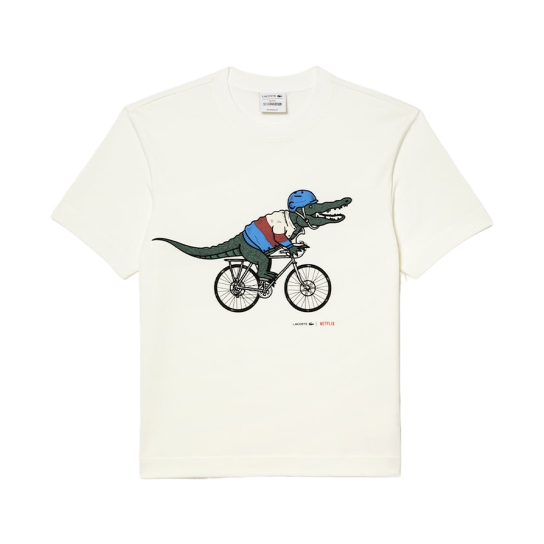 라코스테 x 넷플릭스 오티스의 비밀상담소 티셔츠 화이트(Lacoste X Netflix Sex Education T-Shirt White) - 1