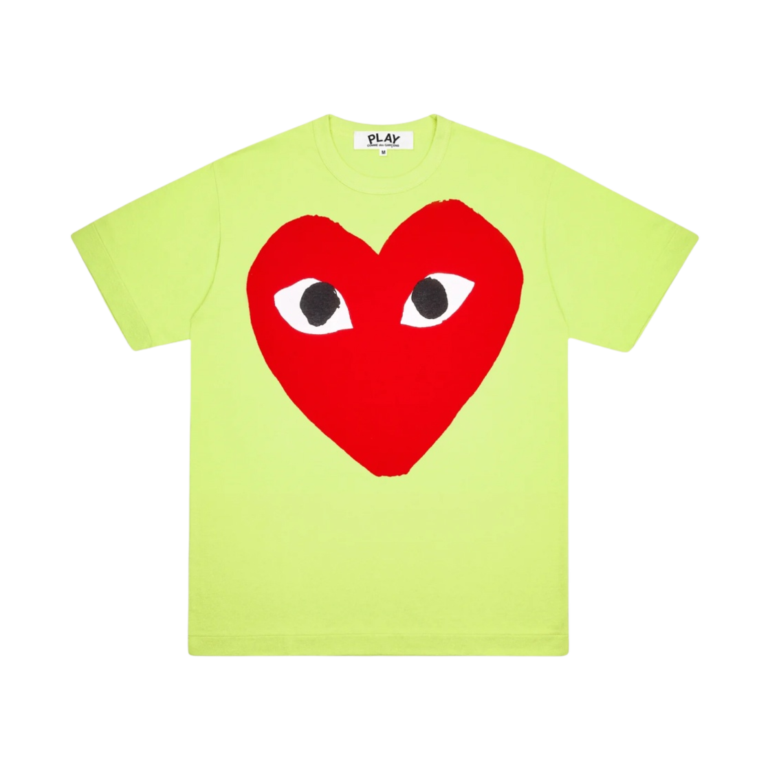 (W) 플레이 꼼데가르송 레드 하트 티셔츠 그린((W) Play Comme des Garcons Red Heart T-Shirt Green) - 1