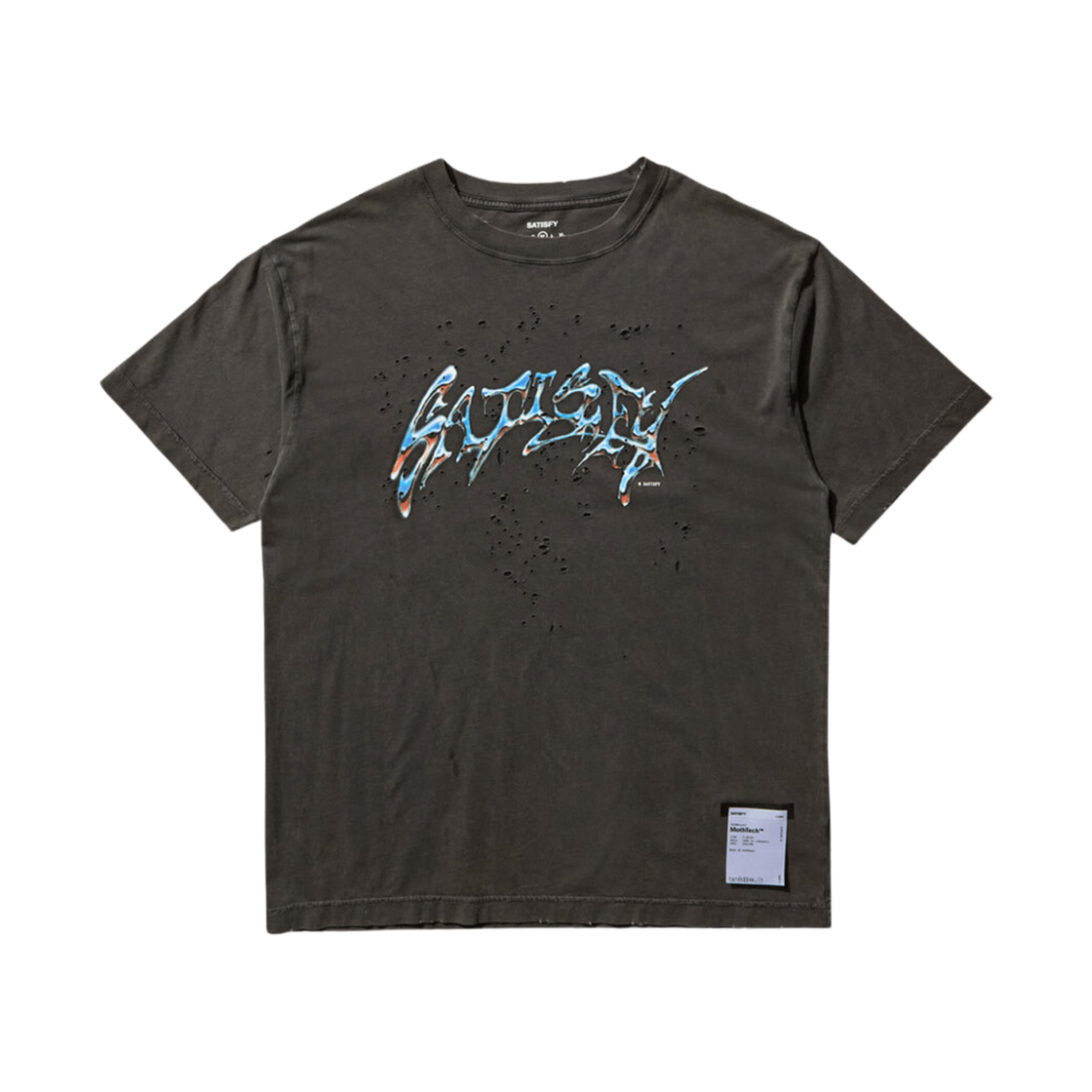 새티스파이 모스테크 티셔츠 에이즈드 블랙(Satisfy Mothtech T-Shirt Aged Black)