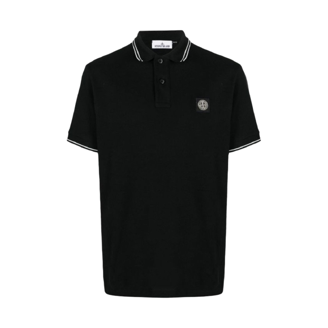 스톤 아일랜드 2SC18 스트레치 코튼 피케 숏슬리브 폴로 셔츠 블랙 - 24SS(Stone Island 2SC18 Stretch Cotton Pique Short Sleeve Polo Shirt Black - 24SS)