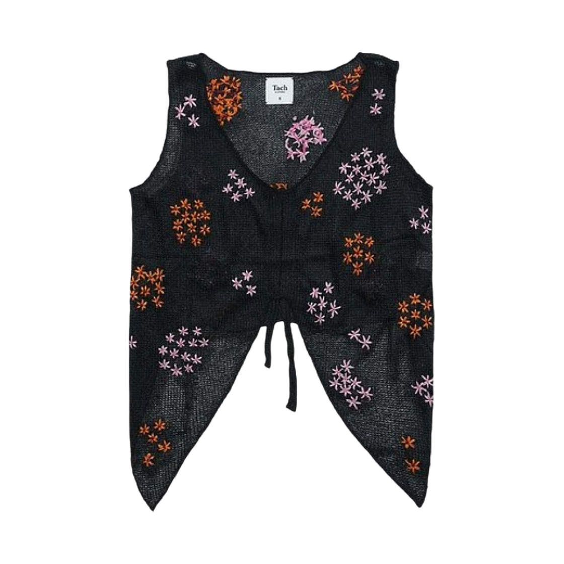 MALI-MTBK (W) Tach Mali Hand Embroidered Top Black