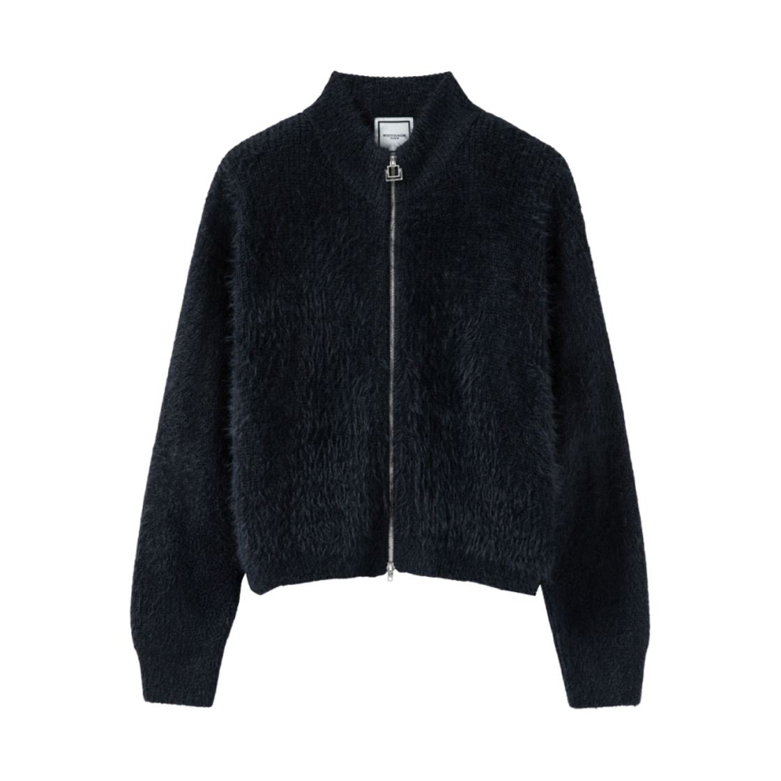 우영미 하이넥 집업 스웨터 네이비 - 24FW(Wooyoungmi High Neck Zip Up Sweater Navy - 24FW) - 1
