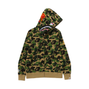 BAPE PONR ABC Camo Shark Full Zip Hoodie Army Green