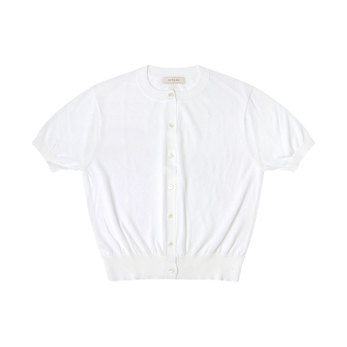 시야쥬 SIKN2115 시스루 반팔 니트 가디건 아이보리