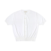 Siyazu SIKN2115 See-Through Short-Sleeved Knit Cardigan Ivory