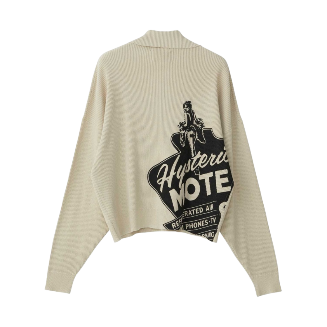 (W) 히스테릭 글래머 히스테릭 모텔 하프 집업 풀오버 베이지((W) Hysteric Glamour Hysteric Motel Half Zip Pullover Beige) - 2