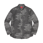 Supreme Trademark Jacquard Denim Shirt Washed Black - 23SS