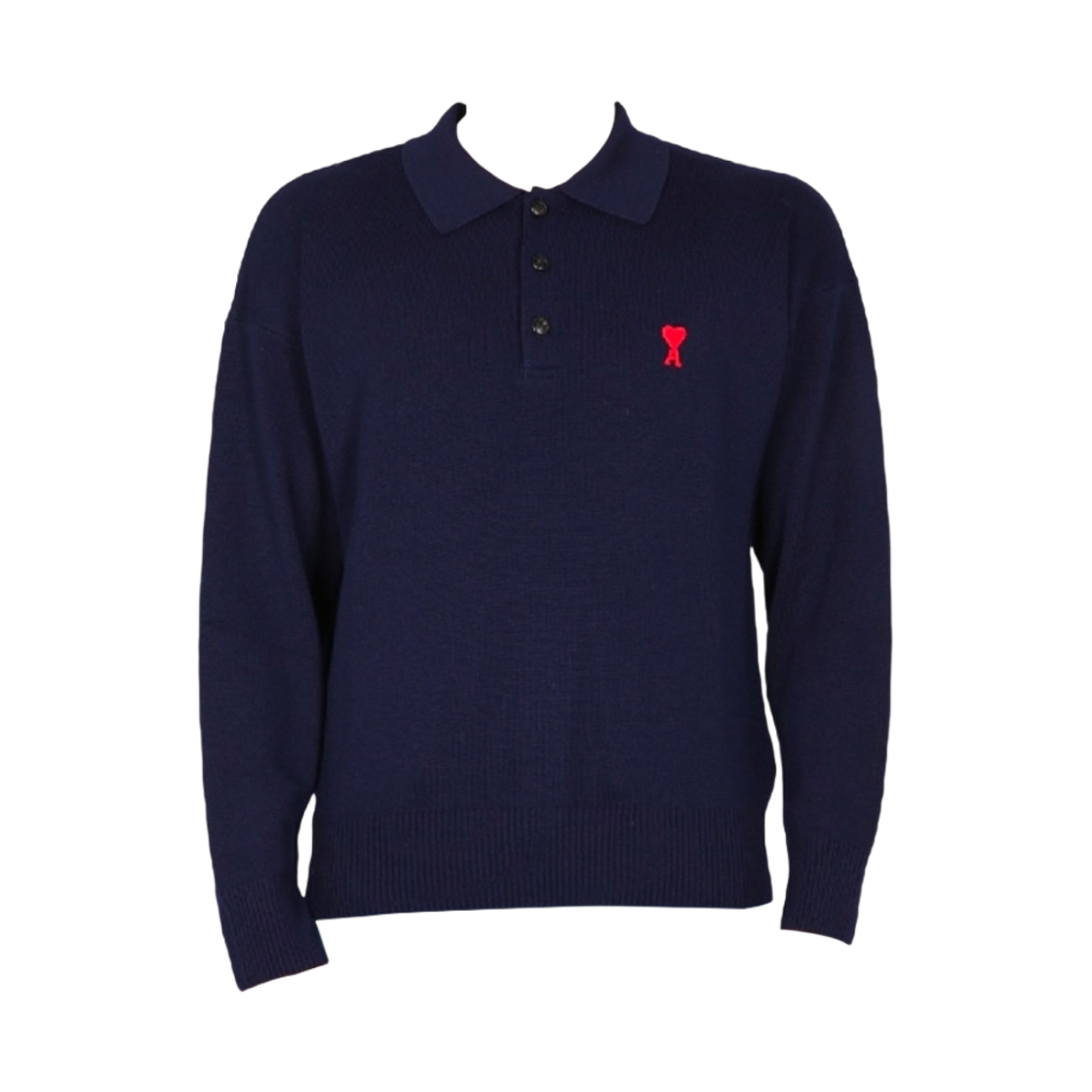 아미 스몰 하트 로고 울 폴로 노틱 블루(AMI de Coeur Wool Polo Nautic Blue) - 1
