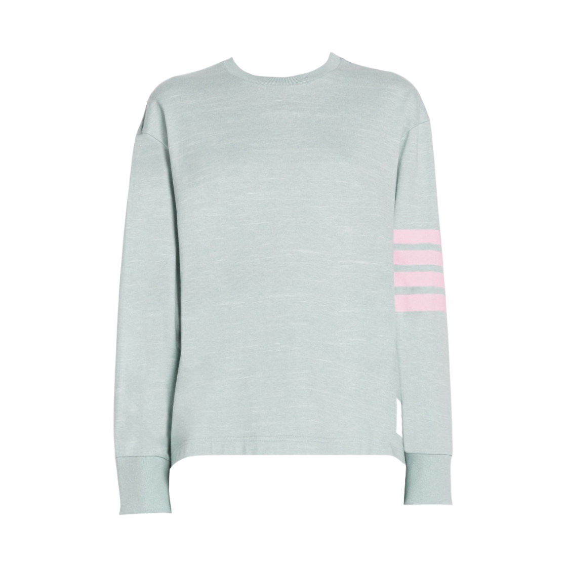 (W) 톰브라운 미드웨이트 저지 사선 롱 슬리브 럭비 티셔츠 블루((W) Thom Browne Midweight Jersey 4-Bar Long Sleeve Rugby T-Shirt Blue) - 1
