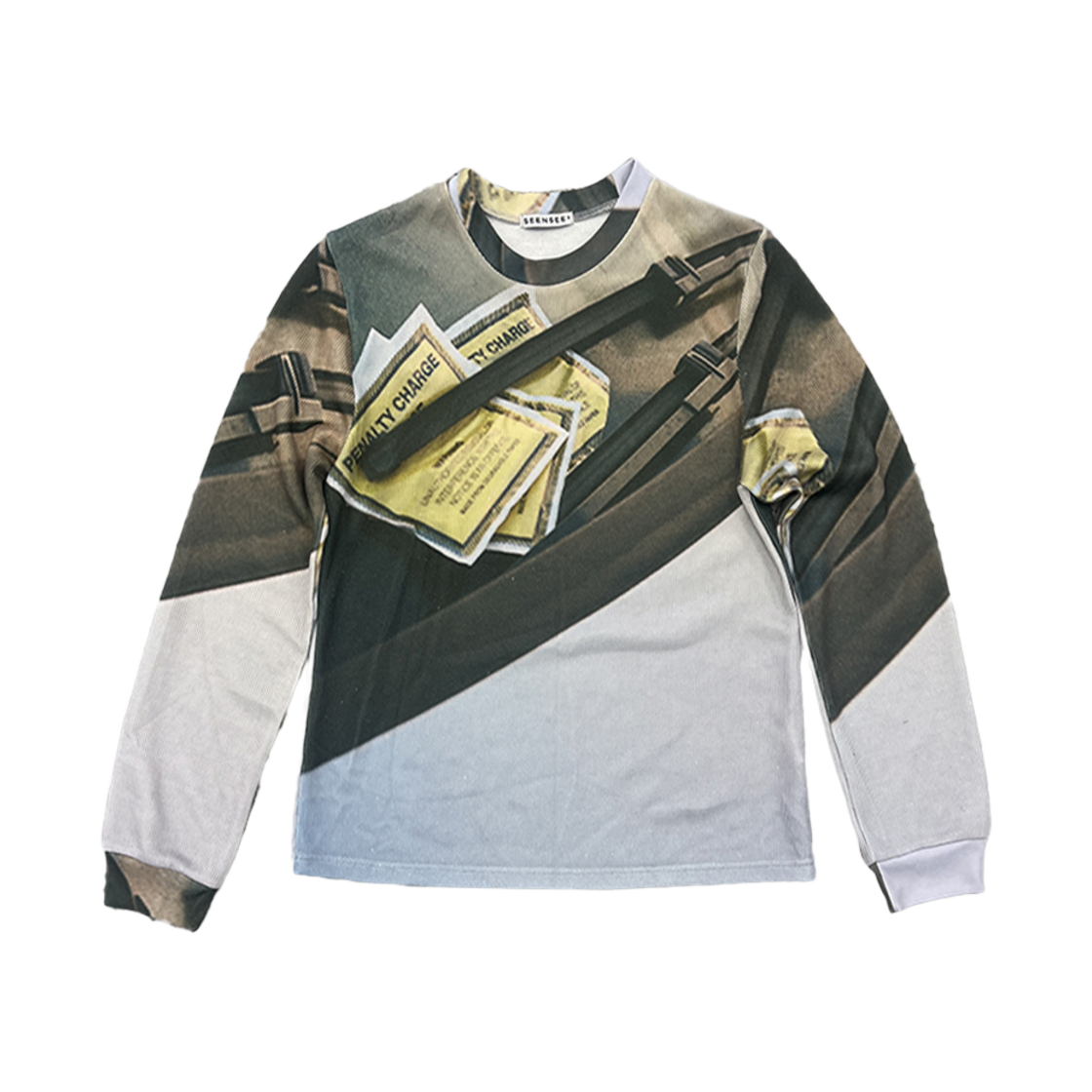 S24FW2001TK SEEN Printing Knit Long Sleeve Ticket