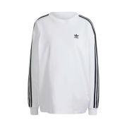 (W) Adidas 3-Stripes Long Sleeve T-Shirt White - KR Sizing