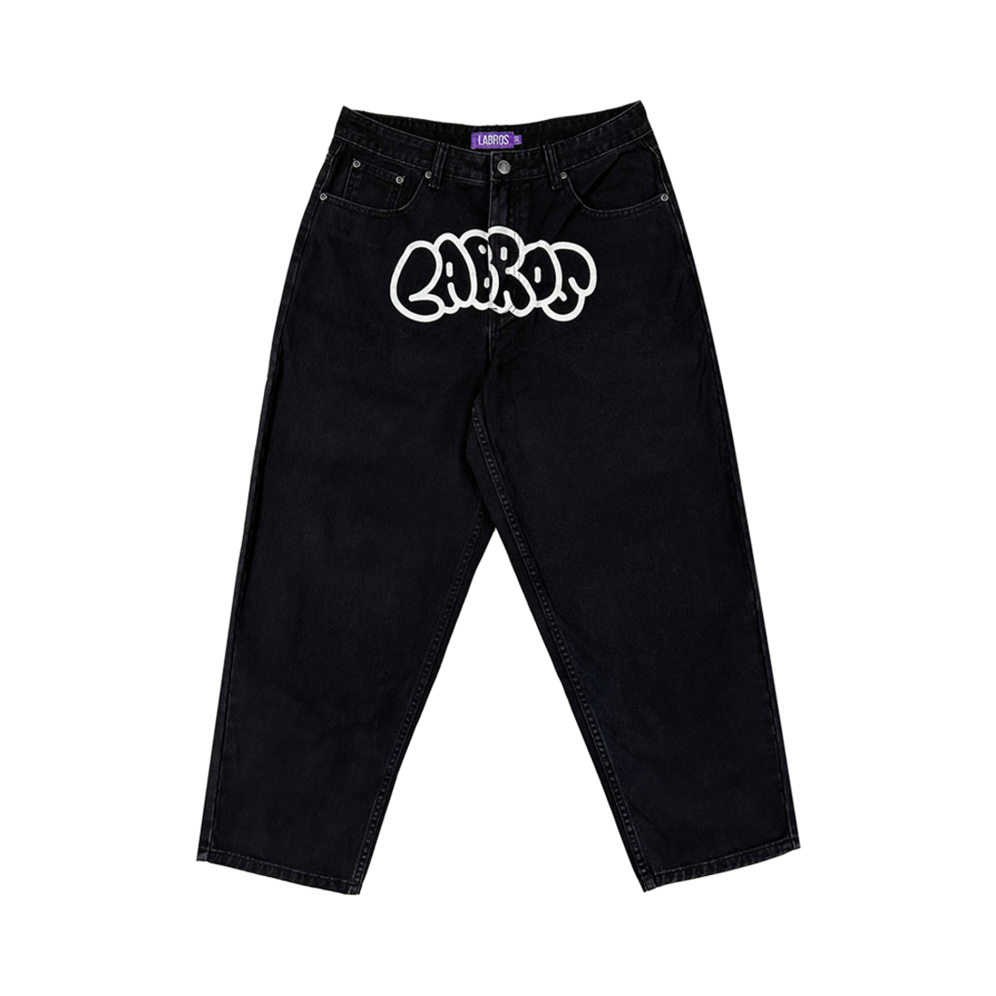 라브로스 버블 아크 로고 진 블랙(Labros Bubble Arc Logo Jeans Black)