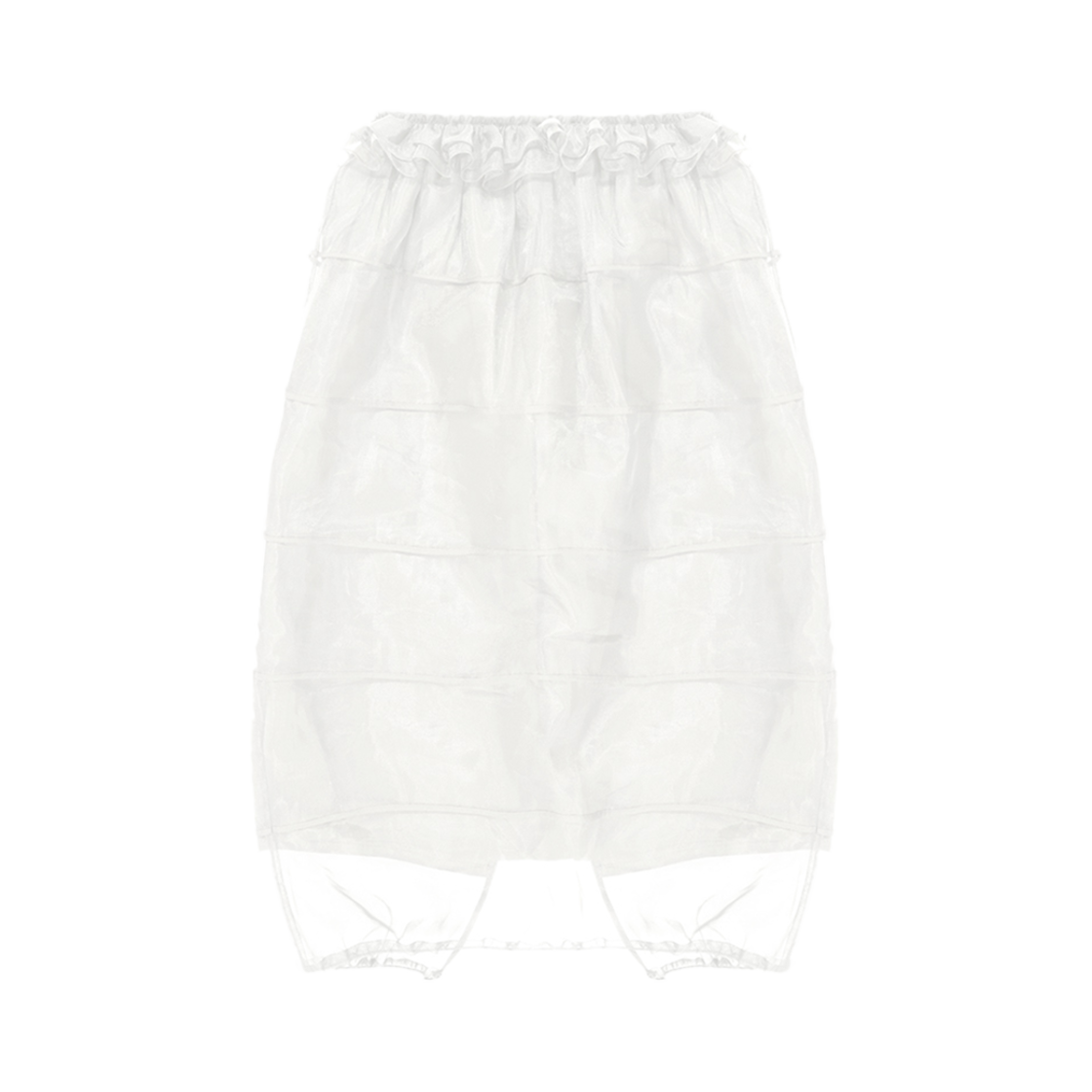 플레따 오간자 프릴 볼륨 스커트 화이트(FLETTA Organza Frill Volume Skirt White)