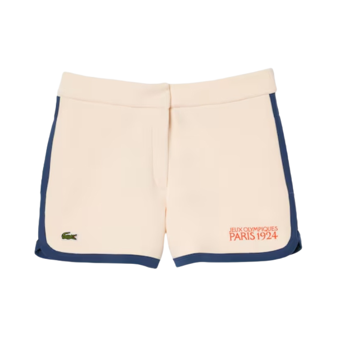 (W) 라코스테 올림픽 헤리티지 1924 파리 에디션 쇼츠 베이지 블루((W) Lacoste Olympic Heritage 1924 Paris Edition Shorts Beige Blue)