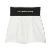 (W) Alexander Wang Safari Shorts In Cotton Tailoring White
