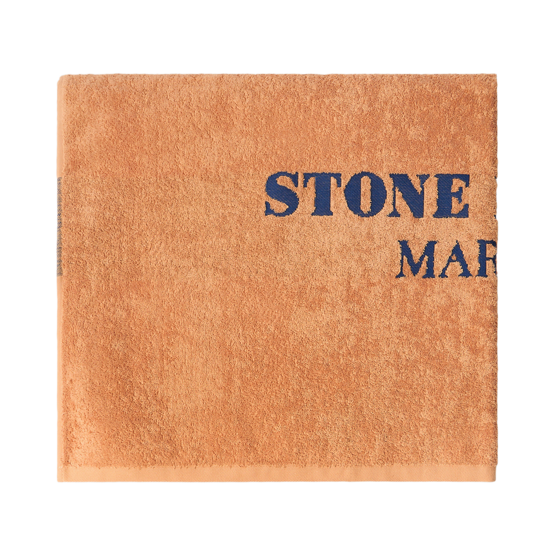 스톤 아일랜드 9700001 코튼 테리 마리나 비치 타월 레터링 자수 애프리콧 - 25SS(Stone Island 9700001 Cotton Terry Marina Beach Towel with Lettering Embroidery Apricot - 25SS)