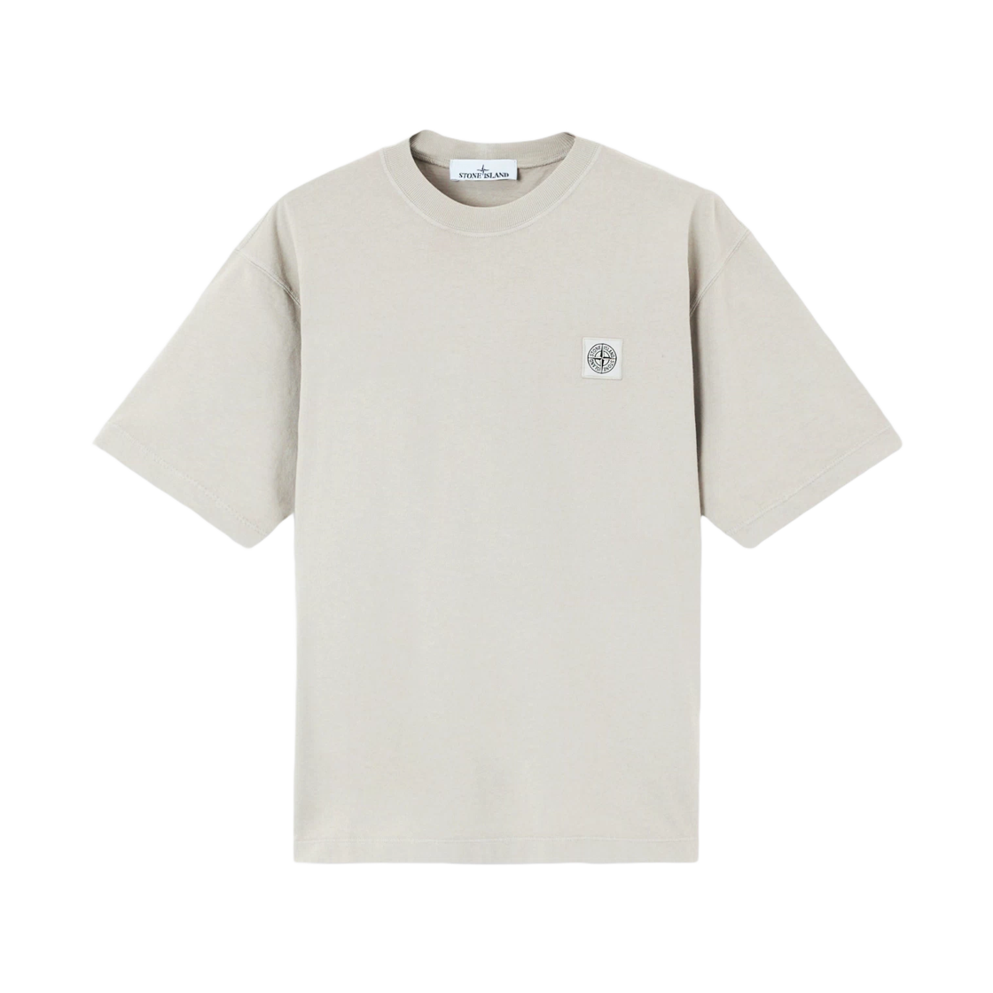 K2S1521000-25S0115-V0061 Stone Island 2100025 Combed Organic Cotton Jersey Regular Fit Short-Sleeve T-Shirt with Compass Patch Pearl Grey - 25FW