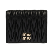 Miu Miu Matelasse Nappa Leather Wallet Black