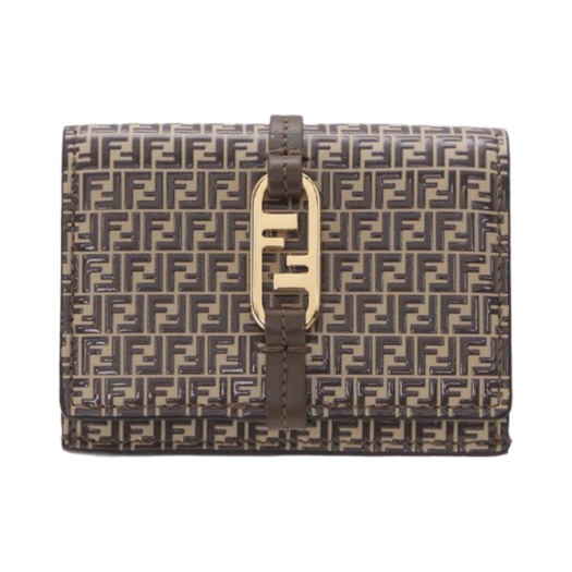 Fendi FF Micro Tri-Fold Wallet Beige
