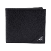 Prada Vitello Triangle Logo Wallet Black