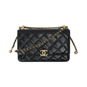 Chanel Wallet On Chain Calfskin & Gold Black