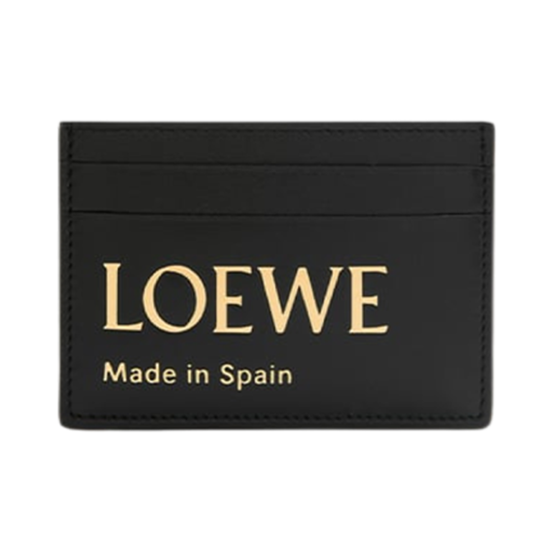 CLE0322X01-1100 Loewe Embossed Loewe Plain Card Holder in Shiny Nappa Calfskin Black